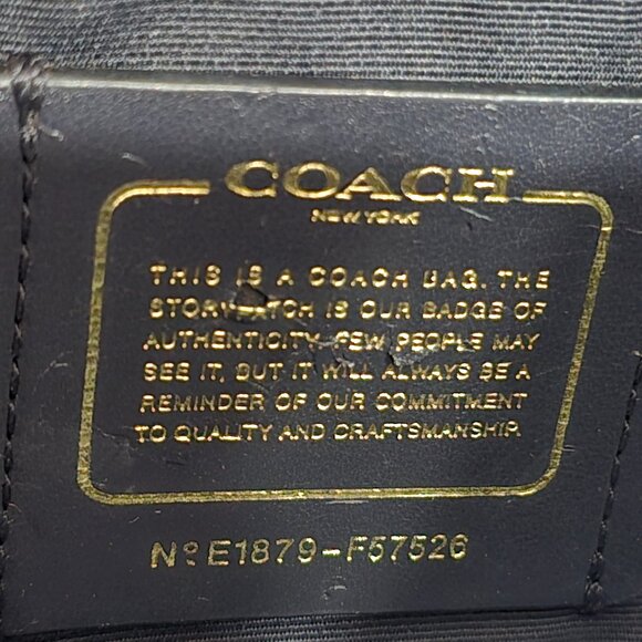 COACH Ava Satchel Purse Handbag Tote - Navy w/Gold Hardware - EUC - Picture 10 of 11